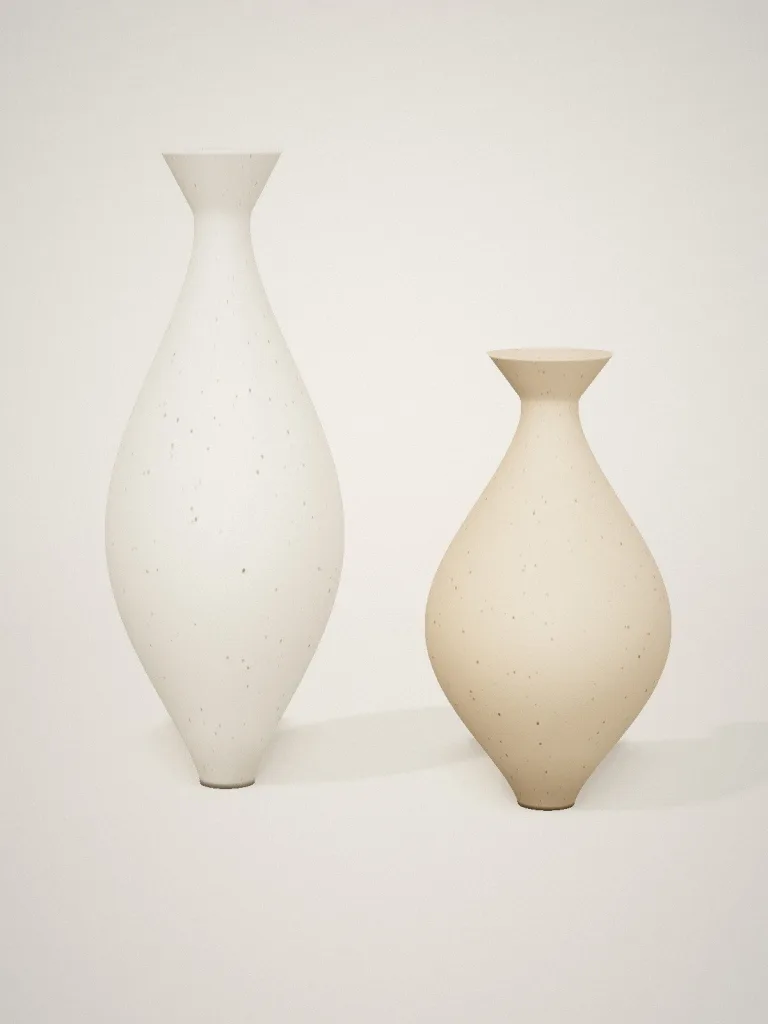 Ivory Bud Vase Pair